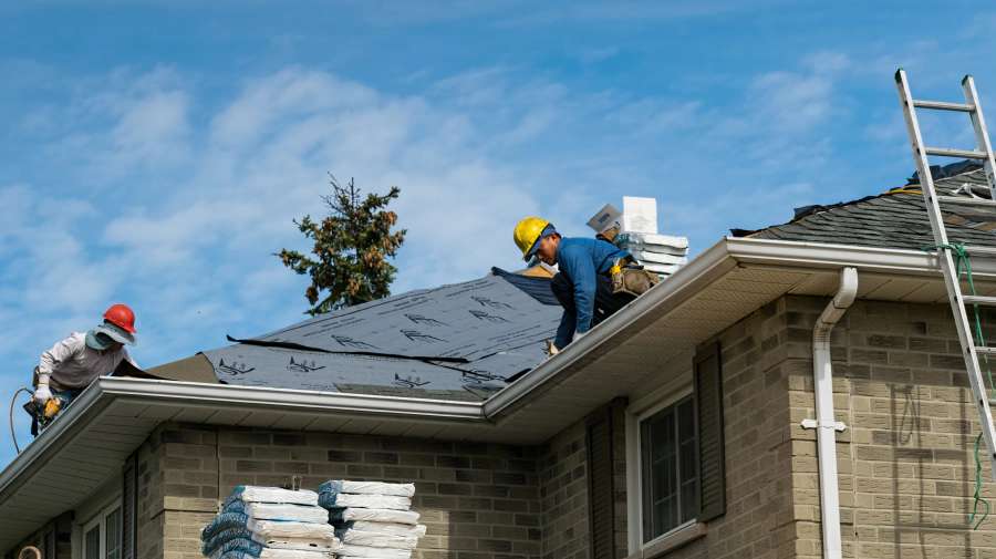 roofers doing a shingle roof installation valparaiso in